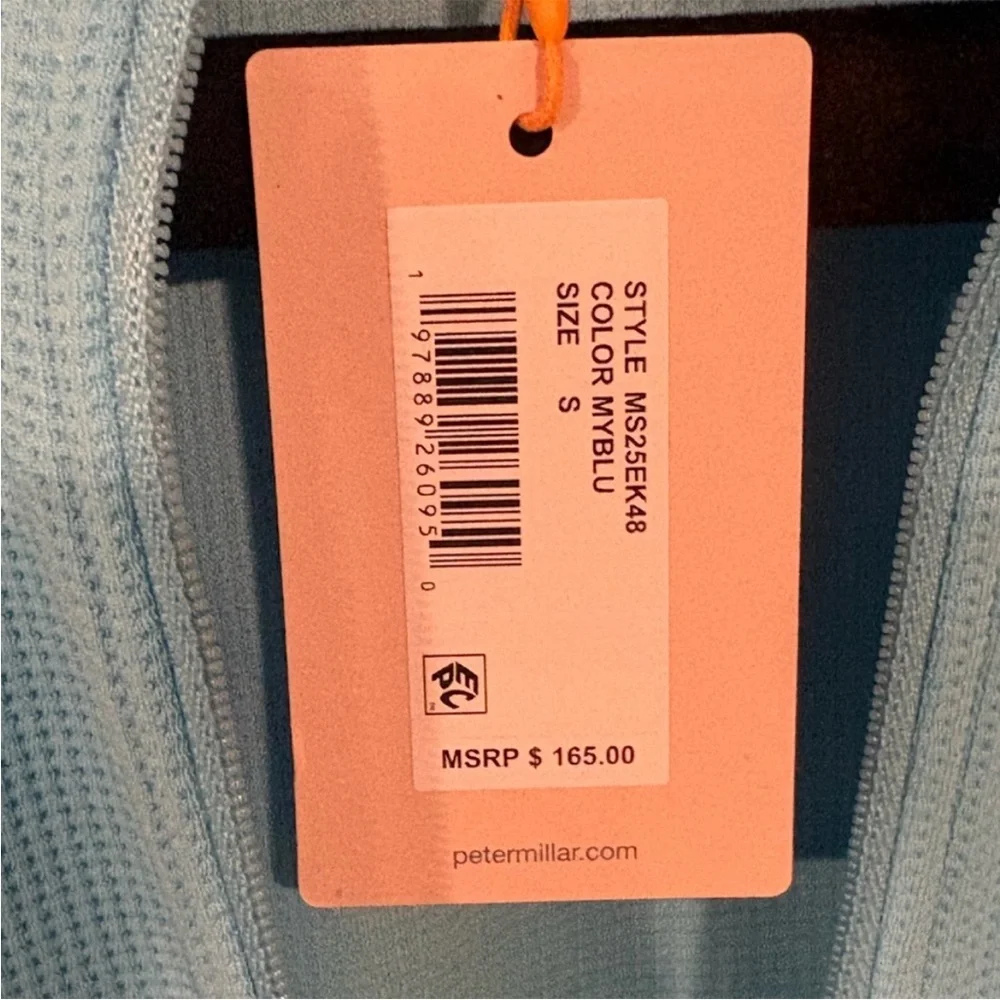 Peter Millar Sky Blue Waffle Knit Pullover - Picture 4 of 12
